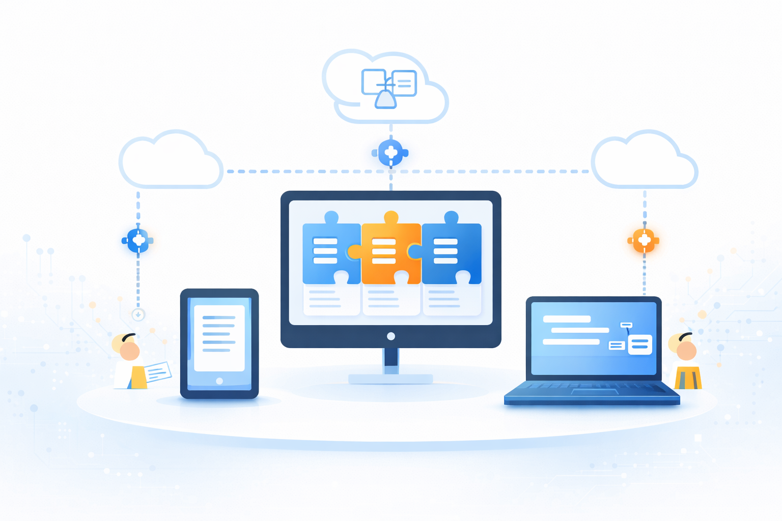 集客、物件・顧客、契約、管理、会計へとつながる事業プロセスのイメージ